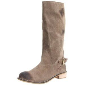 Kelsi Dagger Tassie Womens Knee-High Suede Boots Buckle Detail Size 7.5M Taupe B